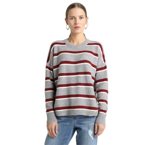 Madewell 90s Wool Blend Split Curved‎ Hem Crewneck Westlake Pullover Sweater M - Picture 2 of 9